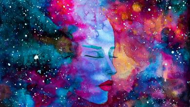 一个美丽女人的水彩画