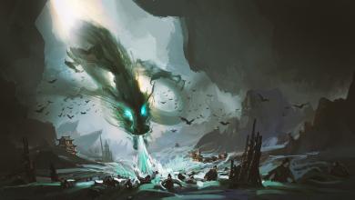 中国龙攻击一个端口与男性和船只在总混乱